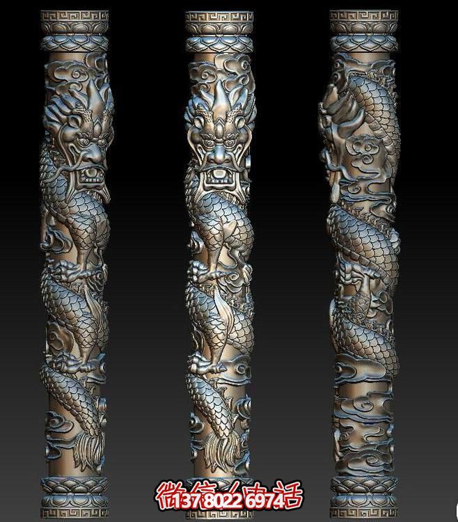 銅雕庭院室內創(chuàng)意龍柱雕塑