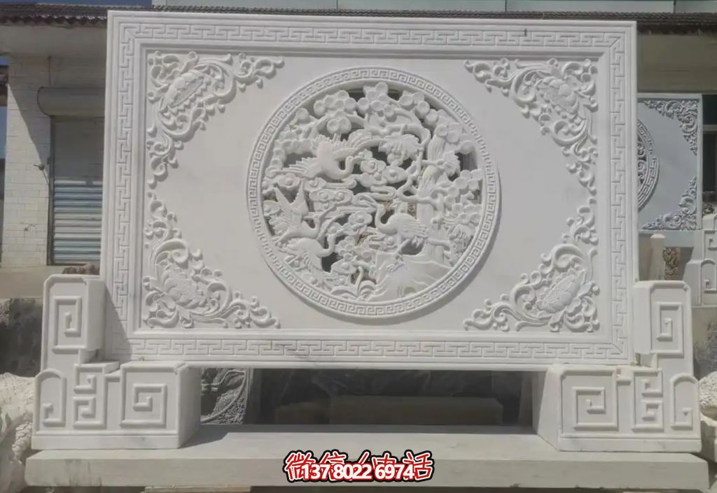 新中式漢白玉影壁墻