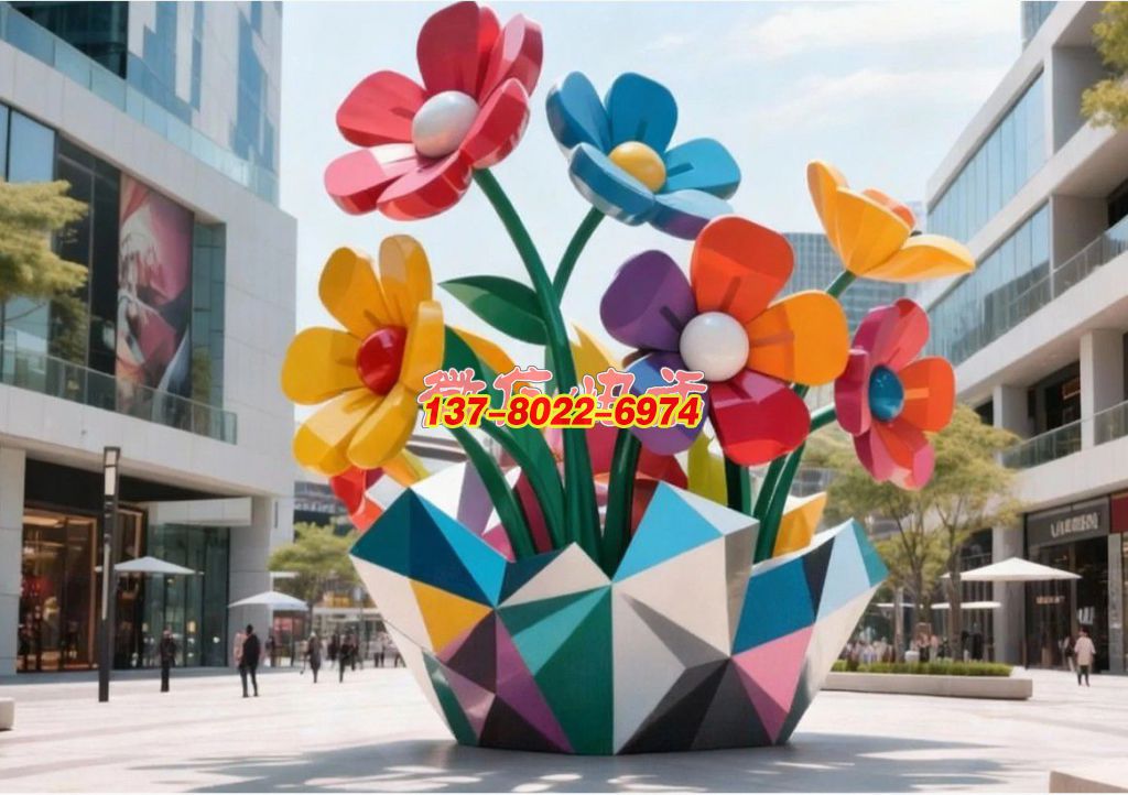 《綻城?綺夢花簇》：都市園林里的不銹鋼景觀，盛綻彩色花束織就鮮活日常